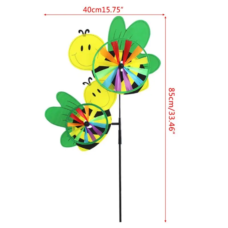 1 шт. 3D большое милое животное пчела ветряная мельница ветряная вертушка Вихрь дворовый садовый декор для улицы Классические игрушки