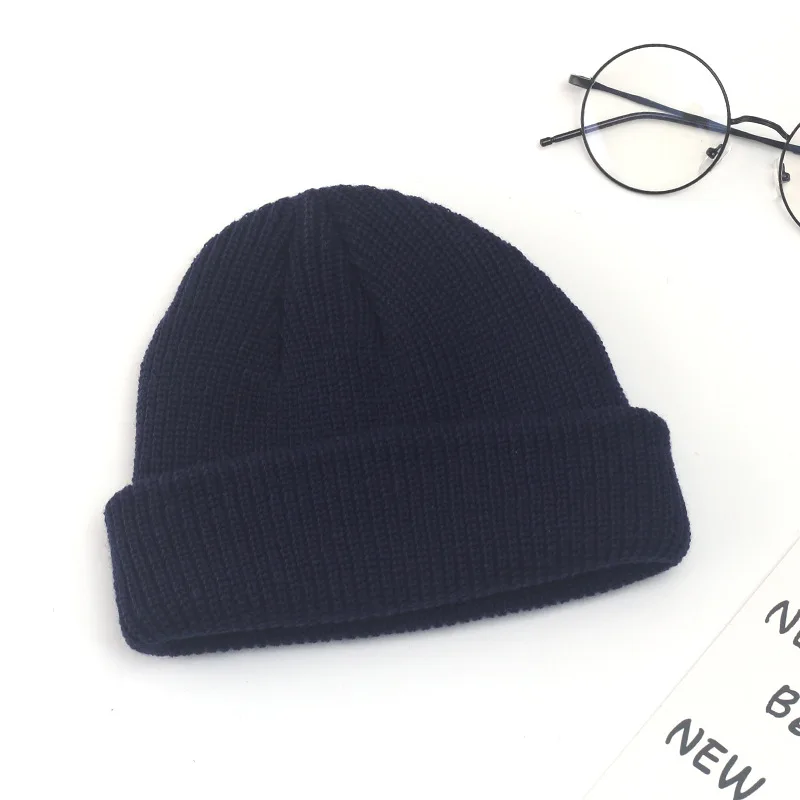 Заводская цена! Свободный индивидуальный дизайн логотипа зимние шапочки модная теплая шапка унисекс эластичные трикотажные лыжные шапочки - Цвет: Черный