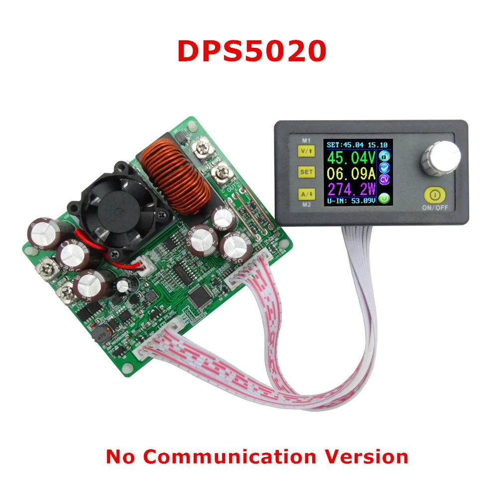 ALLSOME DPS5020 50 в 20A постоянный преобразователь напряжения и тока ЖК-вольтметр понижающий связь цифровой источник питания - Цвет: No communication