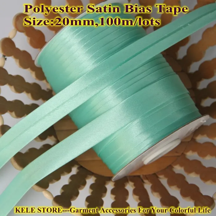Free shipping Polyester Satin Bias Binding Tape, size 20mm,Bias tape