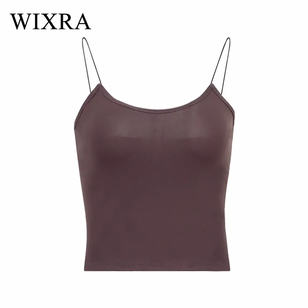 Женский укороченный топ на бретельках Wixra Черный Повседневный Топ с открытой