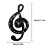 New 3D G-Clef Music Note Wall Clock Modern Minimalist Wall Clock Quartz Movement for Bedroom Living Room Personality Decoration 6