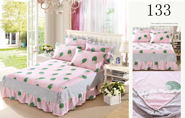 twin full queen size cotton Bed Skirt Bedspreads Mattress Protective Cover Anti slip Bed Skirt Fitted bed and bedspread