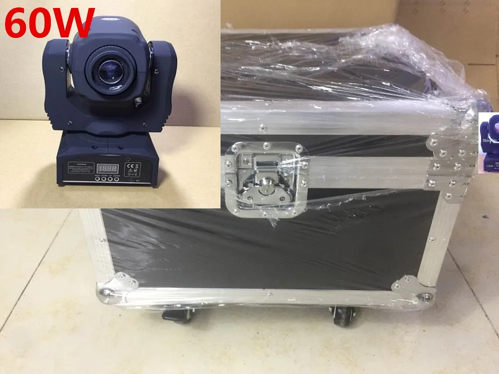 

6pcs 60W + flightcase LED Spot Moving Head Light/USA Luminums 60W LED DJ Spot Light dmx