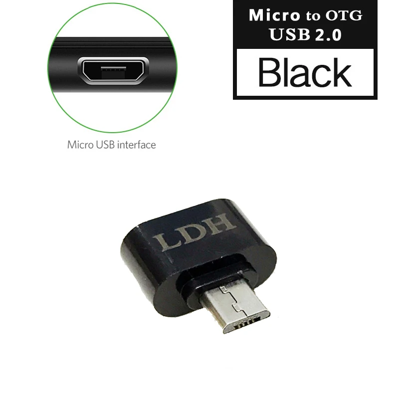 LDH Micro USB OTG к USB Type c otg адаптер V8 Разъем конвертер для Samsung huawei ZTE xiaomi lenovo lg Android Type-c Typec - Цвет: Micro Port OTG Black
