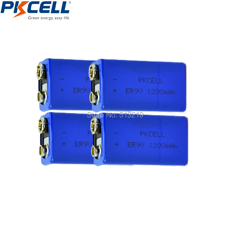 4 шт. ER9V 6F22/6LR61 PP3 1200mah 10,8 V литий-Тионилхлорид(Li-SOCl2) батарея ER 9V батареи для датчика дыма/игрушки