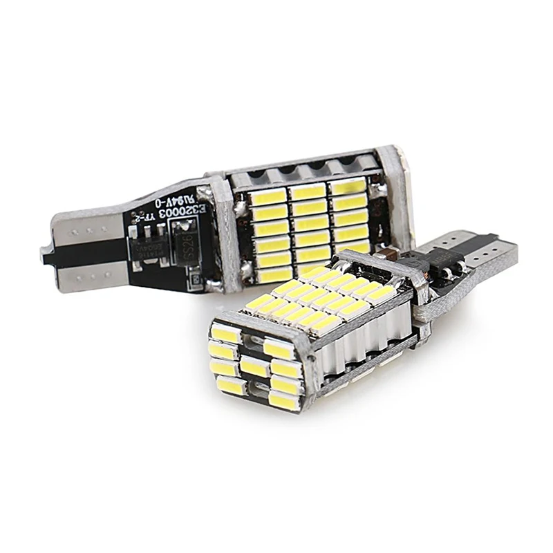 2 шт./компл. 4,2*1,4*0,9 см Авто T15 W16W 45SMD 6500 K белый светодиодный автомобиль CANBUS обратный задний свет лампы для рабочих огней