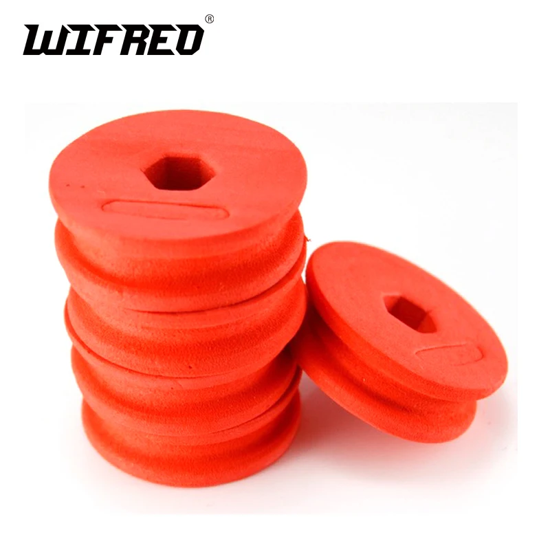 

Wifreo 50 pieces Small Round Soft Foam Fishing Main line, tippet string, snelled hook holder spool axis roller