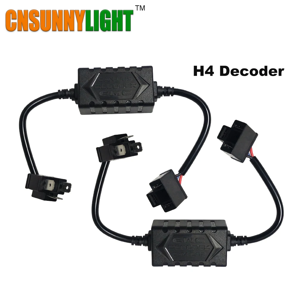 

CNSUNNYLIGHT H4 H13 H7 H8 H11 HB3 9005 HB4 9006 LED Decoder Resistor Canbus Harness Adaptor For Headlight Bulbs Light Error Free