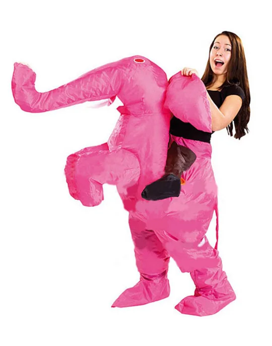 Животное надувной розовый костюм слона развлекательное нарядное платье для взрослых женщин Костюмы для Рождества Хэллоуина Одежда для косплея