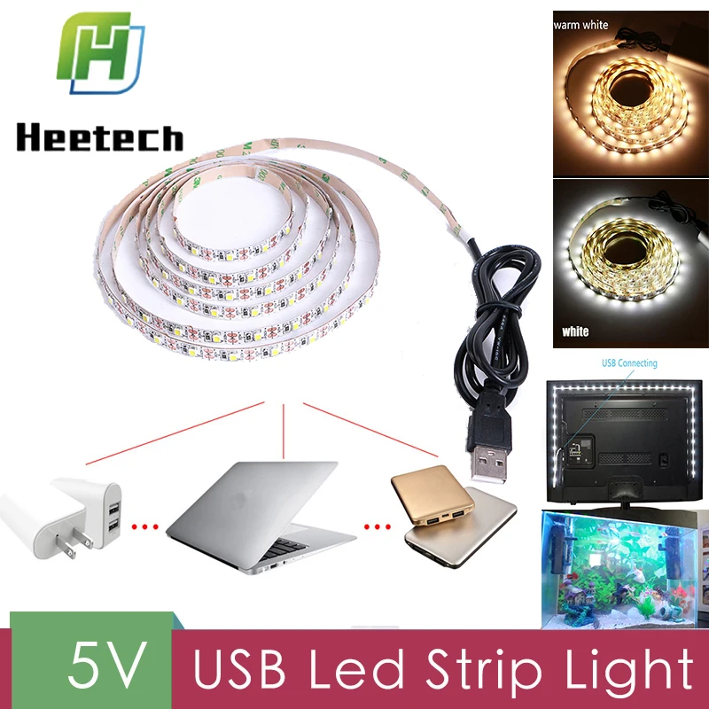 

5V LED Strip for TV Background Lighting Kit 1m 2m 3m 5m LED 2835 USB Strip Light White/Warm White Decorative lights