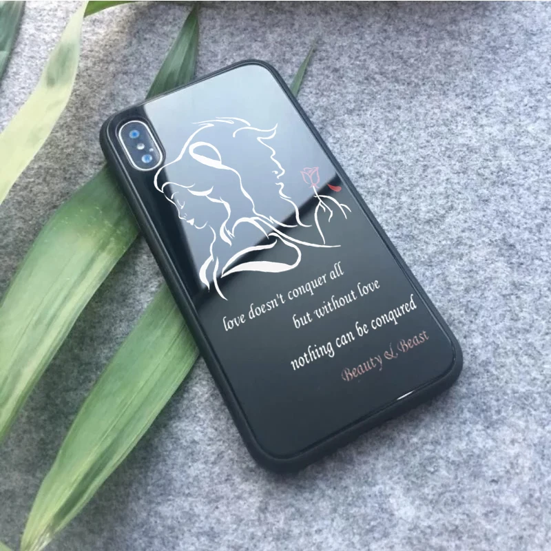 Beauty Beast Rose Princess художественный принт цветной рисунок стеклянный чехол для iPhone X 7 XR