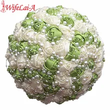 WifeLai-светильники-бивни зеленый жемчуг брошь Свадебный букет buque de noiva букеты невесты цветы W3018-18