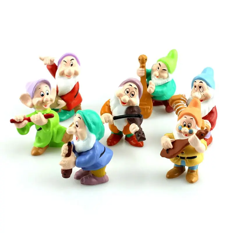 Игрушки из мультфильма Disney 8 шт./компл. 5 10 см Белоснежка и семь гномов ПВХ экшн
