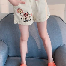 Новинка; повседневные шорты для девочек; летние детские хлопковые штаны; летние детские штаны с героями мультфильмов; большие детские штаны