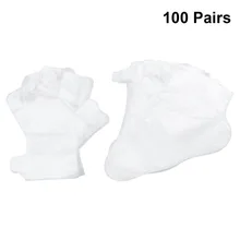 200 шт одноразовые пластиковые одноразовые перчатки с длинным цилиндром для ног для дома спа педикюр павильон