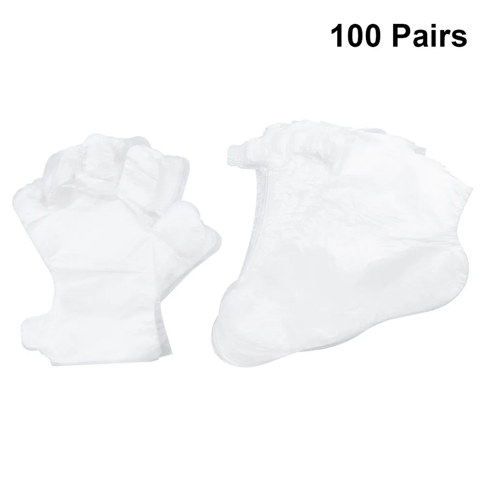 200pcs Gloves One off Long cylinder Plastic Disposable Foot Strap Foot