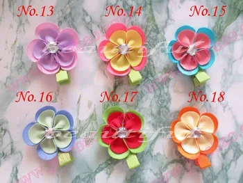 

free shipping 45pcs Latest Vogue Style 2" Grosgrain Flower Clip double