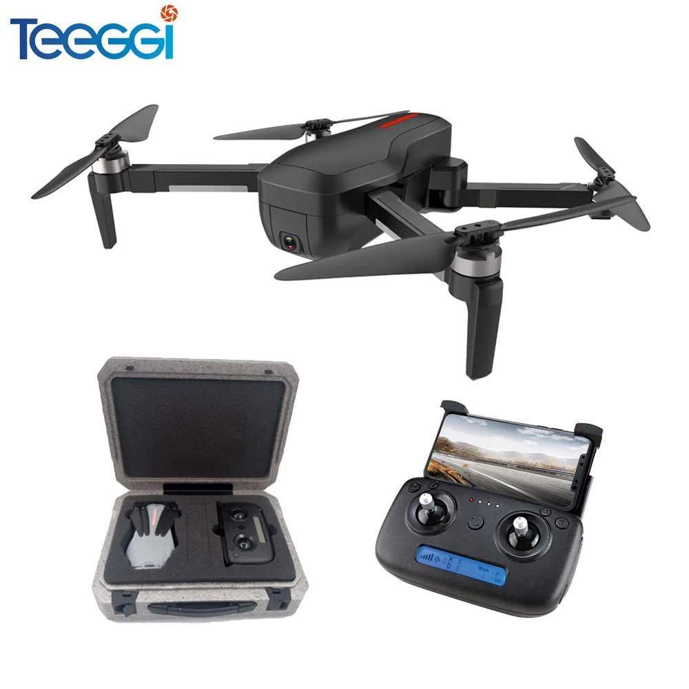 

Teeggi W10 GPS 5G WIFI RC Drone FPV Brushless Quadcopter With 4K Ultra clear Camera Selfie Foldable Drones RTF VS F11 CG033 H117