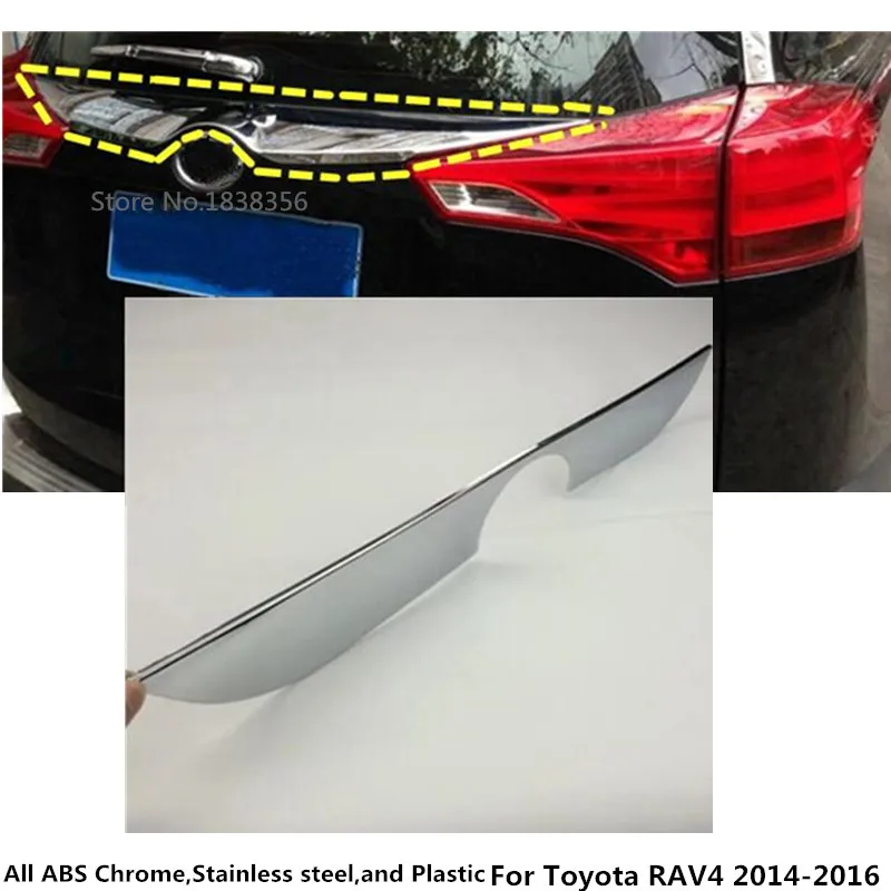 High quality For Toyota RAV4 2014 2015 2016 ABS Chrome Car Styling Trunk Lid Cover Molding Rear