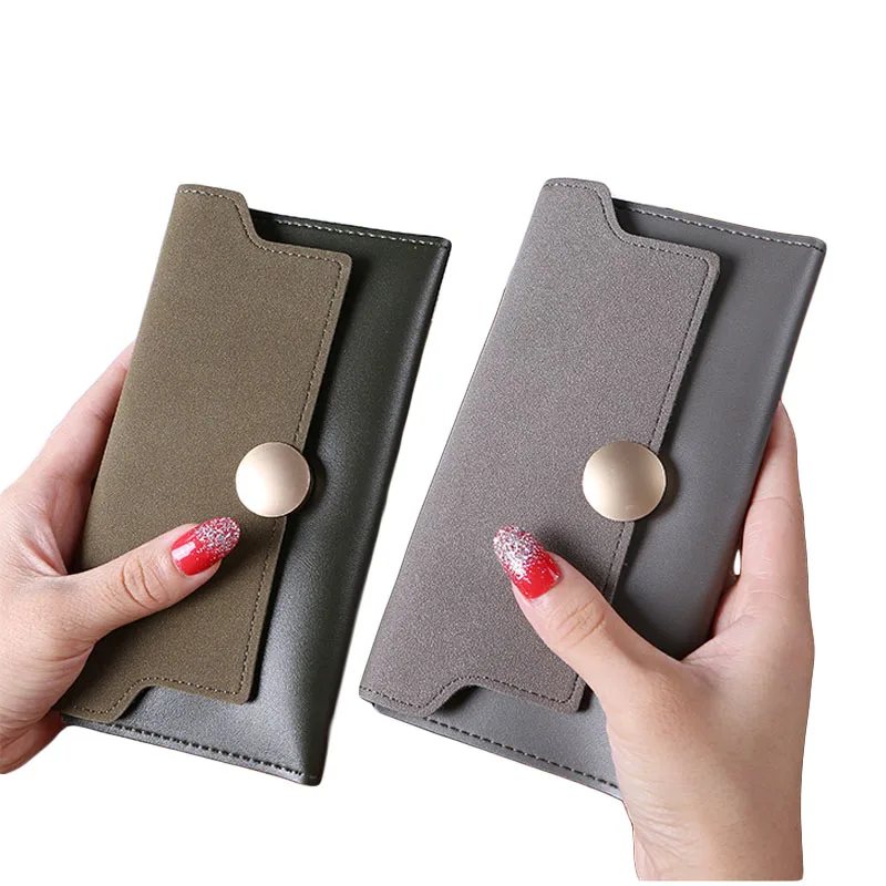 

10PCS / LOT Wallet 2018 New Long Purse Women Solid Color Coin Purse Vintage Hasp Wallet Multifunction Card Holder Bag