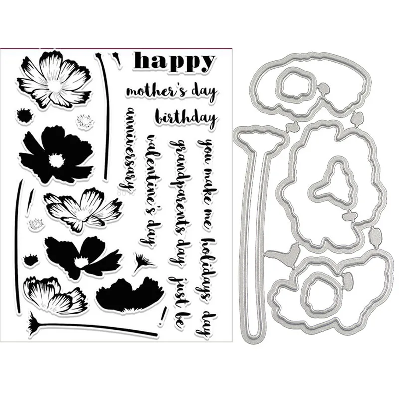 

Birthday Transparent stamp/Matched Metal Cutting Dies Stencils for DIY Scrapbooking Stamp Decorative Embossing card making