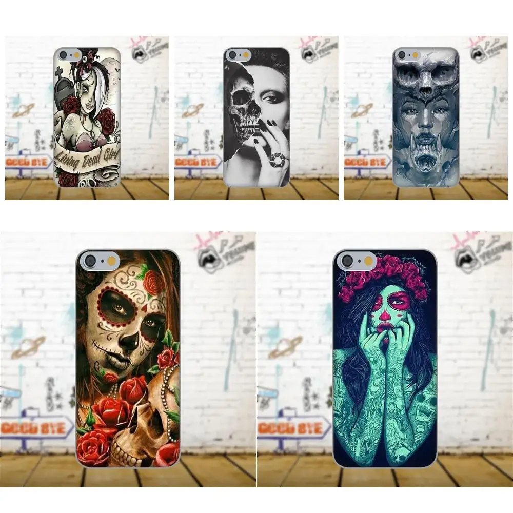 

Diwqxr Unique Shell Transparent TPU Catrina Girl For Apple iPhone 4 4S 5 5C SE 6 6S 7 8 Plus X For LG G4 G5 G6 K4 K7 K8 K10