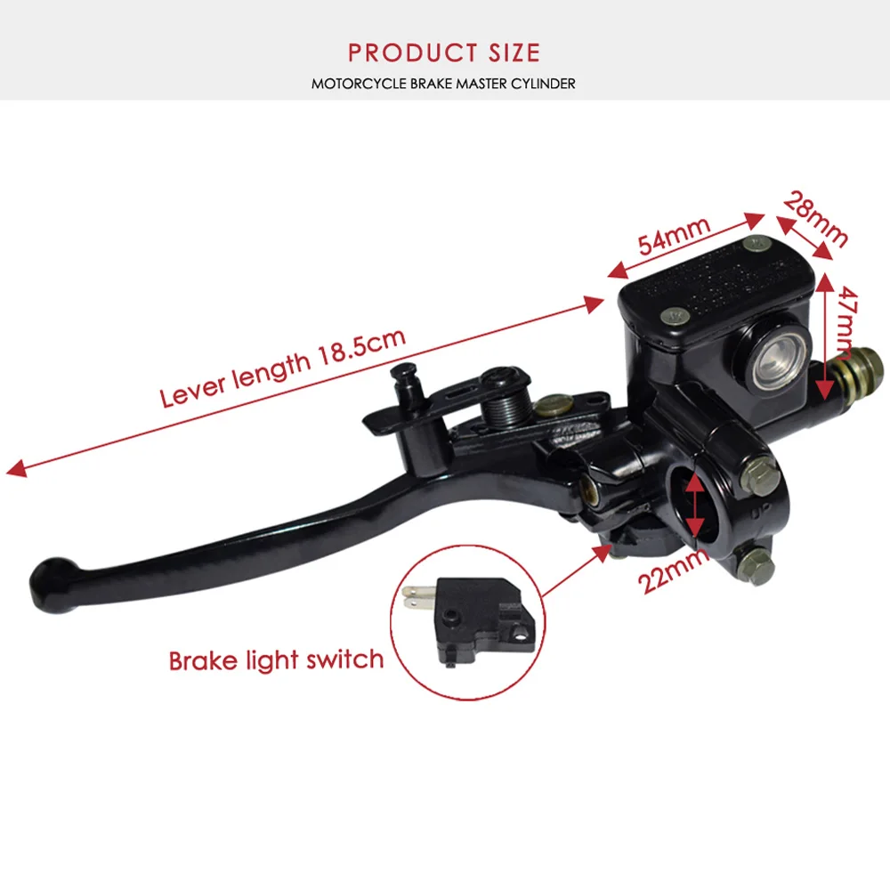 7/" 22 мм левый и правый мотоцикл Гидравлический Главный цилиндр тормозного насоса черный дисковый тормозной рычаг для китайского Quad 4 Wheeler ATV