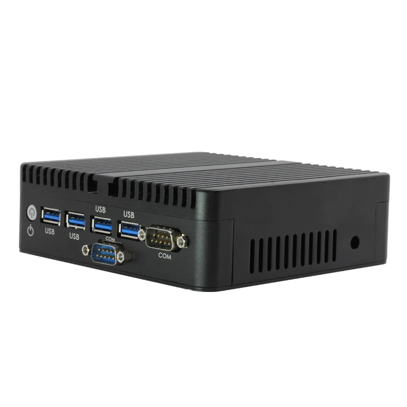 Безвентиляторный мини-ПК Celeron 2955U 1,40 GHz Dual LAN Windows 10 мини-компьютер Dual HDMI 2* последовательный порт 4* USB3.0