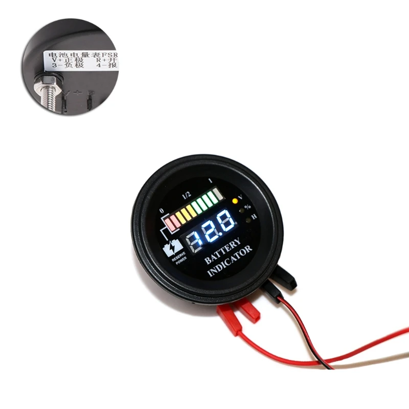 

OOTDTY Round 5-100V LED Digital Battery Indicator Discharge Gauge Hourly Load Meter