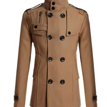 Мужское двубортное шерстяное пальто хорошего качества, размер M-3XL, модное Брендовое зимнее длинное пальто