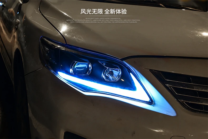 Автомобильный Стайлинг светодиодный налобный фонарь для Toyota corolla налобный фонарь для altis corolla 2011-2013 светодиодный налобный фонарь Биксеноновые HID аксессуары