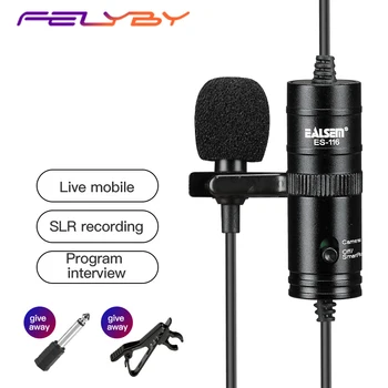 

FELYBY ES-116 lavalier condenser microphone professional SLR camera lavalier microphone mini microphone interview recording mic