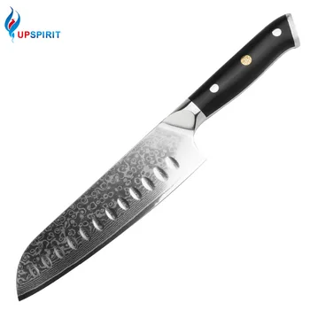 

Upspirit Damascus VG10 7 Inch Chef Knife Japanese Sushi Knives Meat Vegetable Chopping Cleaver Kitchen Food Slicer Cooking Tools