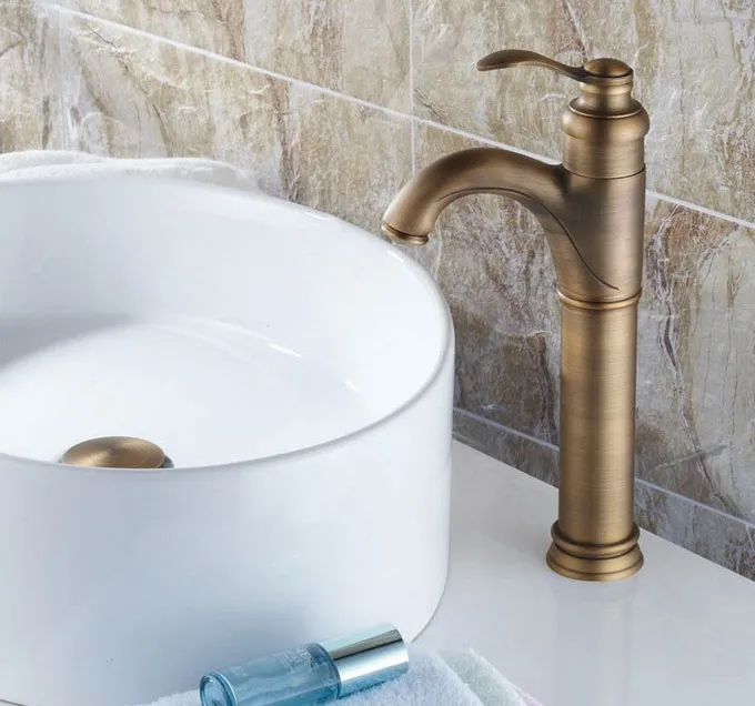 وحيد مقبض صنبور خمر العتيقة النحاس الحمام الغرور حوض الساخنة والباردة خلاط Cnf118