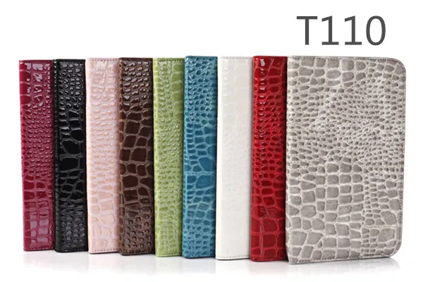 

high quality Crocodile PU Leather cover Case for Samsung Galaxy Tab 3 Lite 7.0 T110 Cover with Stand Tablet PC Protective+film