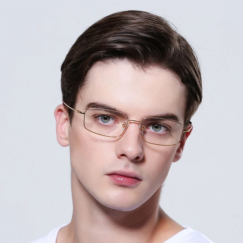 

FENCHI glasses frame men optical glasses student rectangular frames Transparent metal eyeglasses myopia glasses oculos de grau