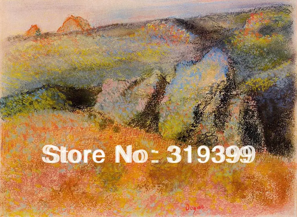 

Oil Painting Reproduction on Linen Canvas,Landscape with Rocks by edgar degas ,Free DHL FAST Shipping,100% handmade,Top Quality