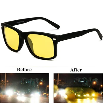 

Hot sale Polarized Sunglasses Night Vision Sun Glasses Men Yellow Lens Safety Driving Goggles Women Square Anti-Glare Eyewears