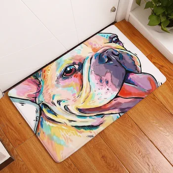 

New Cartoon Print Carpets Anti-slip Floor Mats Outdoor Rugs Front Door Mats Lovely Dog Painting Dogs Animal carpet 40x60 50x80cm