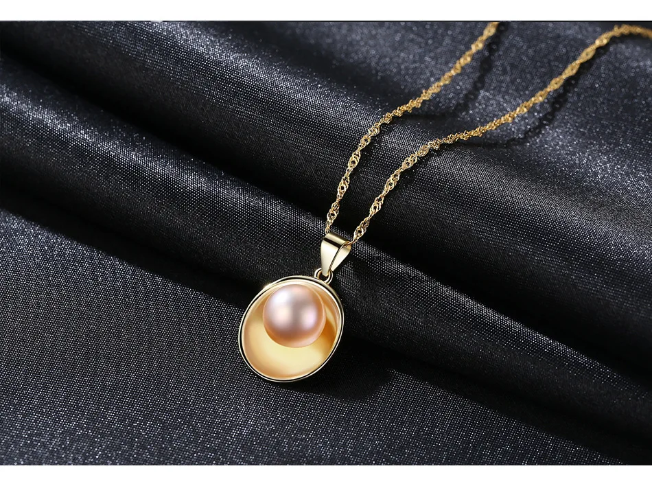 

S925 sterling silver shell necklace with natural freshwater pearl ladies necklace accessories GW08
