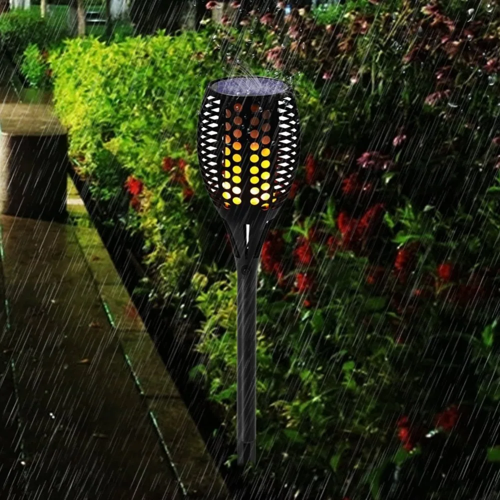 Solar Torch Light 96LEDs Flame Flickering Solar Lamp