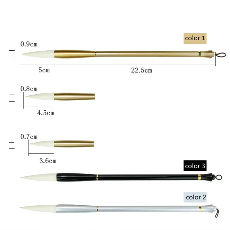 Высококачественная кисточка для китайской каллиграфии, набор ручек, Золотая шерсть ласки, кисть для письма, серебряная шерстяная кисть для китайской живописи, набор ручек