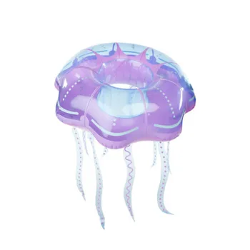 

Inflatable jellyfish swim ring large size Inflatable purple jellyfish floating row women pool float Adult child swimming circle
