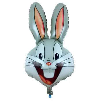 

PHLUMY Free shipping 10pcs new children's toys rabbit head Foil Balloons birthday party decoration balloon wholesale 77CM*43CM