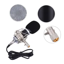 Professional Wired Condenser Microphone with 3.5MM Audio Plug Echo Function with Mic Shock Mount + Mic Wind Screen Pop Filter