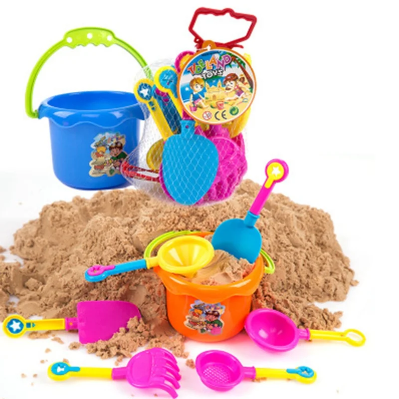 9pcs/Set Sand Water Beach Play Toys Seaside Set Kids Children Bathroom bath Bucket Shovel Rake
