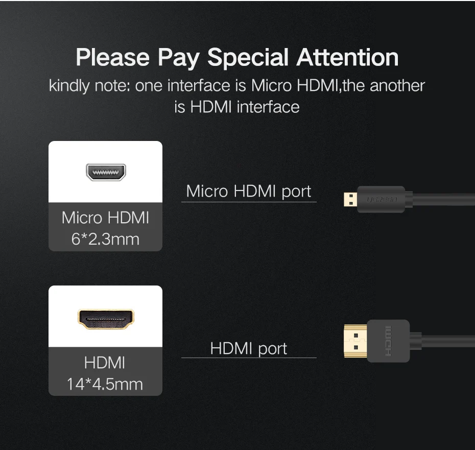 Кабель Micro HDMI к HDMI 3D 4 K* 2 K Male-Male High Premium позолоченный HDMI адаптер для телефона планшета HDTV камеры