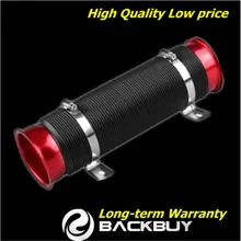 Red Universal 3.5inch Racingl Car Cold Air Intake Hose Air Inlet Tube Engine Ducting Feed Intake Pipe Induction Kit Flexible universal racing carbon fiber cold feed induction kit carbon fiber air intake kit air filter box with fan