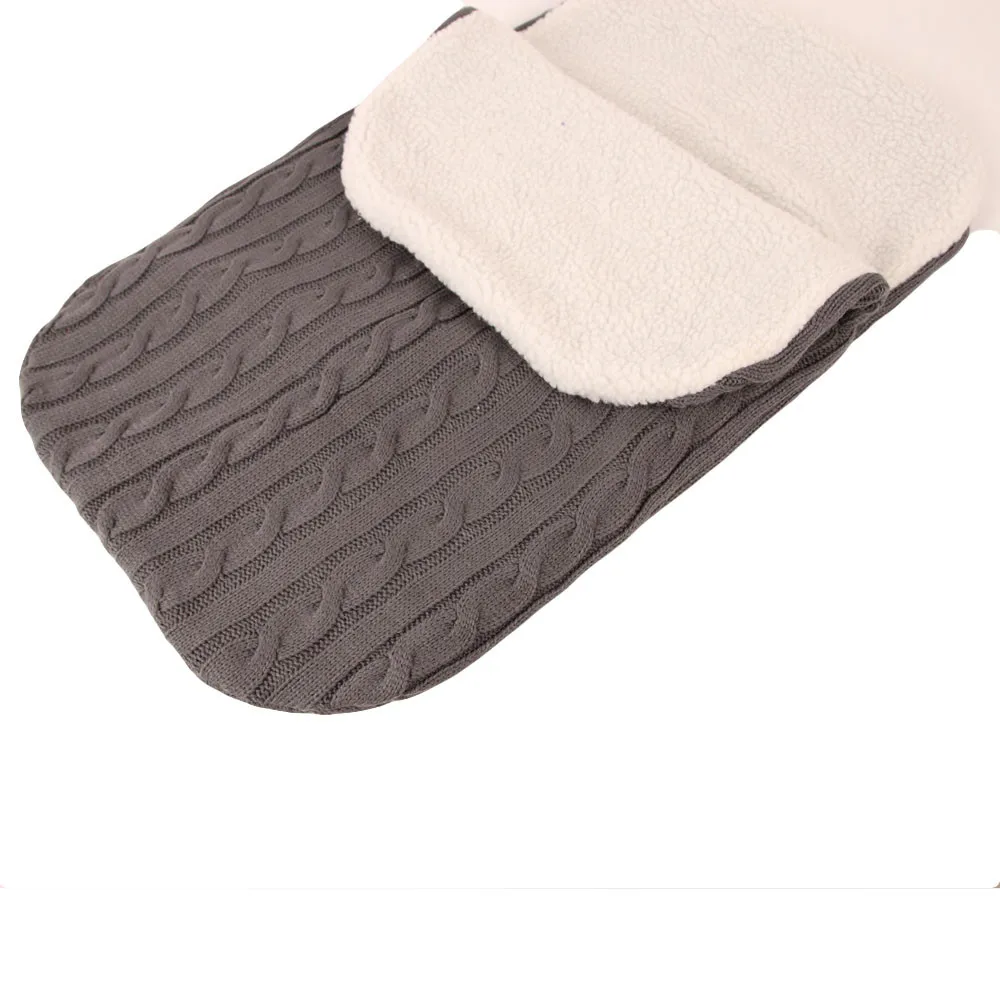 Зимнее теплое детское одеяло мягкий спальный мешок для детей; спальный мешок ножки хлопок Вязание новорожденный Swadding Обёрточная бумага Аксессуары для колясок комбинезон для сна